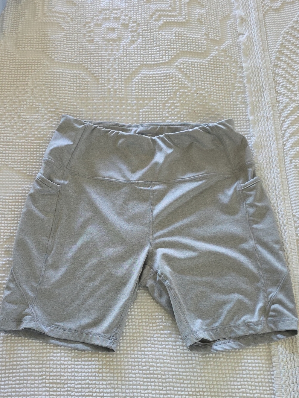Avia Women's Light Gray Bike Shorts with Side Pockets